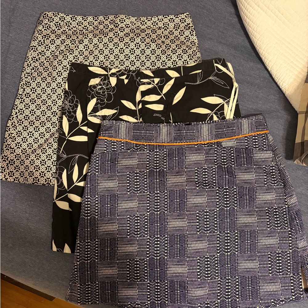 Stylish Women's Skirt Set - Black, Blue, White